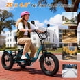 thumbnail image 6 of MOONCOOL FT1 Folding Electric Tricycle for Adults,48V 14.5Ah UL2849 (By SGS) Removable battery, 500W Motor,7-Speed,20" x 4.0" Fat Tire 3 Wheel Off-Road Electric Bike W/ Differential Gear,60 miles, 6 of 13