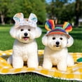 thumbnail image 5 of Harikaji Dog Baseball Cap with Ear Holes, Pet Sun Hat for Puppy Doggie Doggy Cats Adjustable Drawstring Waterproof UV Protection Green Flower L, 5 of 6