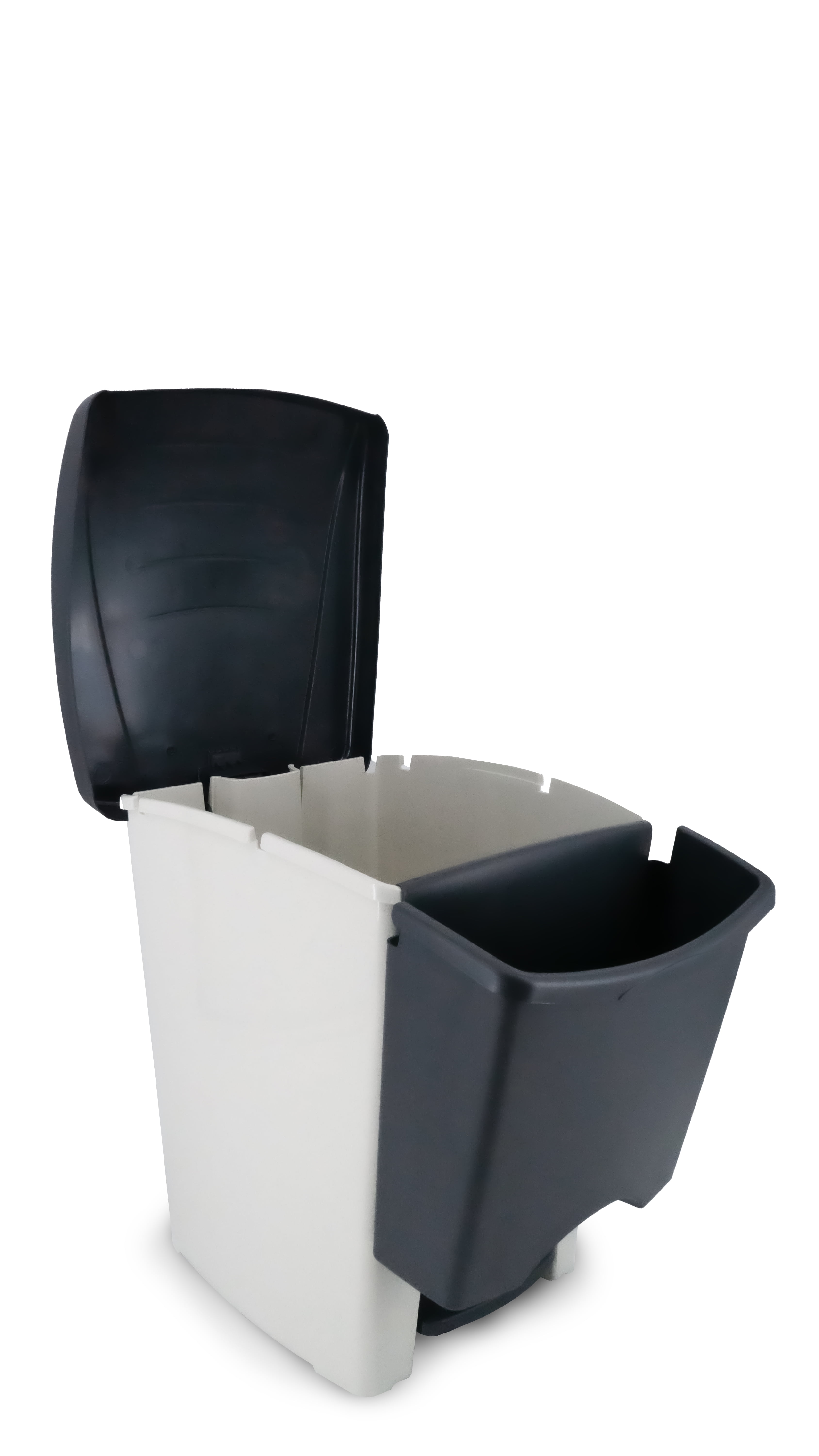 Poubelle en plastique et poubelle de recyclage Step N' Sort de 50 L avec bac amovible de 10 L