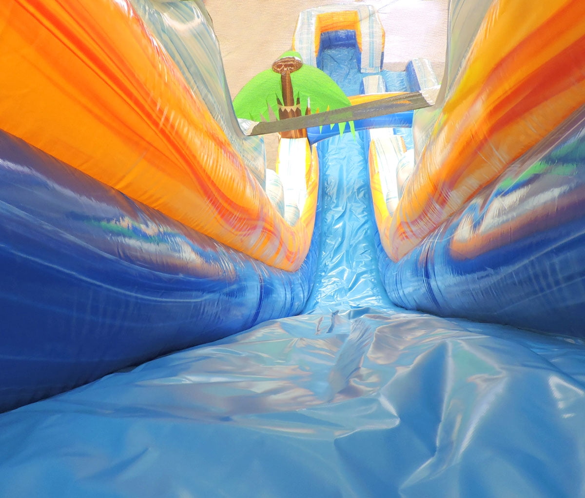 TentandTable Commercial Inflatable Water Slide, Purple Tropical Marble with Blower, 22 ft