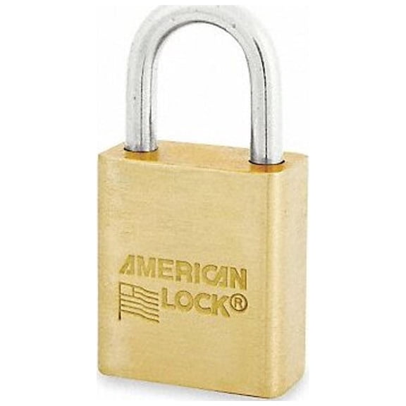 American Lock Keyed Padlock, 3/4 in,Rectangle,Gold ASL40NKARMVK- DG34823