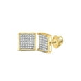 thumbnail image 1 of Yellow-tone Sterling Silver Womens Round Diamond Square Earrings 1/4 Cttw, 1 of 1