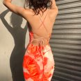 thumbnail image 2 of Mialoley Femmes Sexy Robe de Soirée, Orange Sans Manches Bateau Cou une Pièce, 2 of 7