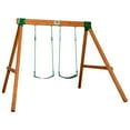 thumbnail image 2 of Backyard Discovery Durango Cedar Wood A-Frame Swing Set, Two Belt Swings, Pinch-Free Ropes, 2 of 8