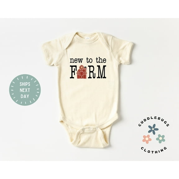 New To The Farm Baby Onesies Bodysuit, Cute Baby Boy Girl Bodysuit, Pregnancy Reveal, Baby Announce, New Baby Cool Baby Clothing, Cute Baby Onesie, BABY BODYSUIT LAT 4424