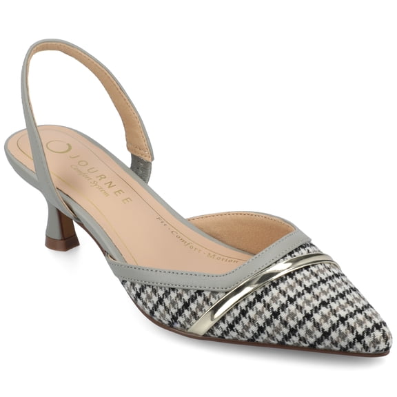 Journee Womens Nellia Slip On Kitten Heel Mule Pumps, Widths Available