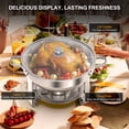 thumbnail image 4 of Chafing Dish Buffet Set,DOMQGA 4 Pack 5QT Round Silver Stainless Steel Buffet Warmer with Glass Lid & Holder,Chafers and Buffet Warmers for Catering,Weddings,Parties,Events,and Home Use, 4 of 9