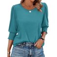 thumbnail image 1 of Top XIEERDUO de manga 3/4 para mujer, elegante, casual, XXL, 1 of 4
