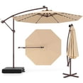 thumbnail image 1 of Costway Patio 10FT Hanging Offset Umbrella 32 LED Lights Sand Bag Outdoor Cross Base, 1 of 10