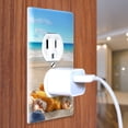 thumbnail image 3 of WIRESTER 1-Gang Duplex Outlet Cover Wall Plate/Switch Plate Cover, Seashells On The Beach, 3 of 6