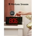 thumbnail image 6 of VictSing Modern Curved Design Projection Alarm Clock - 180° Rotatable Projector, 3-Level Brightness Dimmer, Progressive Volume, 9-Minute Snooze, 12/24H Format for Bedroom, 6 of 6