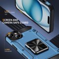 thumbnail image 5 of Designed for iPhone 15 Back Case, 360 & 180 Degree Rotatable Kickstand Armor Design Ultra Shockproof Drop Protective Heavy Duty Luxury Anti-falling for iPhone 15, Navyblue, 5 of 8