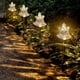 thumbnail image 5 of Lámpara solar para enchufe de tierra - White Star Bells Luz exterior para jardín en césped, jardín o camino - Lámpara decorativa de plástico solar de 13,77 pulgadas, 5 of 6