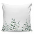 thumbnail image 2 of Sage Green Botanical Throw Pillow Covers, Soft Pillowcases with Invisible Zipper, Pastoral Leaf Watercolor Decorative Square Pillow Cushion Covers for Living Room Couch Sofa Bed 24x24 Inches, 2 of 8