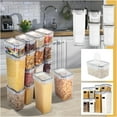 thumbnail image 1 of Dinheiro Contenedores de almacenamiento transparentes herméticos individuales, tarros herméticos de almacenamiento al vacío con tapas, tarros de almacenamiento para el hogar para cereales, azúcar,, 1 of 5