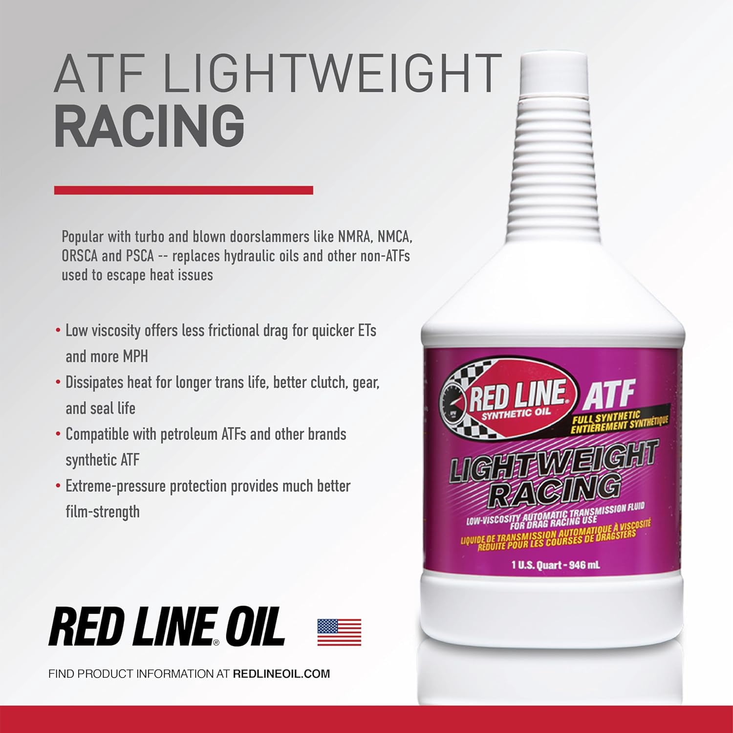 Red Line 30316 Synthetic Lightweight Racing Automatic Transmission Fluid (ATF) - 1 Gallon