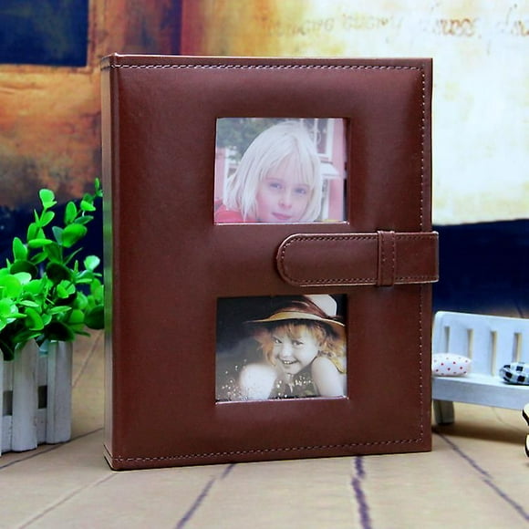 Photo Album 4x6 Hold 200 Pocket Photos Leather Cover Record Black Page 2 Photos Per Page Storing Baby Photo Album