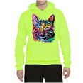 thumbnail image 3 of Cute Cat | Dean Russo Art Animal Lover Unisex Hoodie Sweatshirt, Safety Green, 3X-Large, 3 of 6