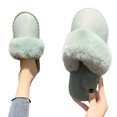 thumbnail image 3 of Aayomet Fuzzy Slippers for Women Fuzzy House Slippers with Arch Support Orthotic Heel Cup Slippers,Green 38, 3 of 5