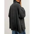 thumbnail image 4 of Veste en Jean pour Femmes, Usée, à Manches Longues, Surdimensionnée, Style Camionneur, Manteau Gris, TG, 4 of 9