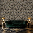 thumbnail image 6 of Baroque Peel and Stick Wallpaper Baroque Navy Gold Damask Elegant Floral Motifs Wall Mural 17.7in x 9.8ft Self Adhesive Removable Wall Paper Renter Friendly Wallpaper for Bedroom Livingroom Men, 6 of 8