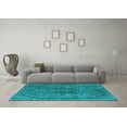 thumbnail image 3 of Ahgly Company Indoor Round Oriental Light Blue Industrial Area Rugs, 3' Round, 3 of 4