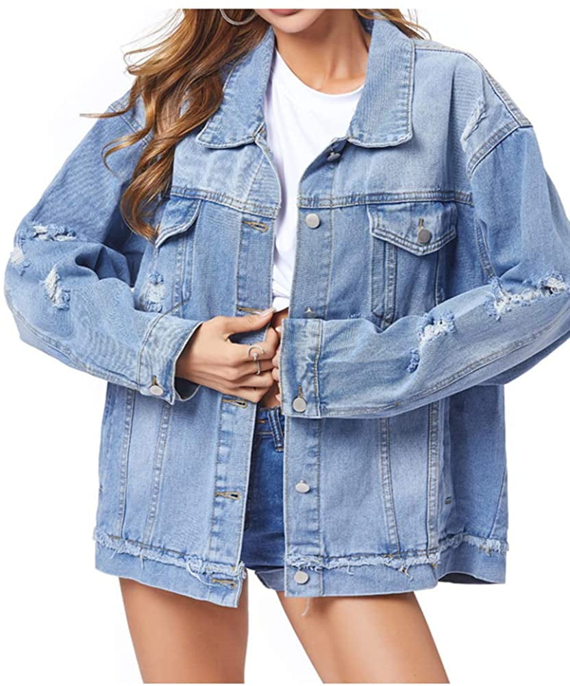 denim oversized jacket women