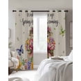 thumbnail image 4 of Spring Groundhog Blackout Curtains for Bedroom Living Room Darkening Curtains 54 Inch Long Watercolor Sunflower Botanical Rustic Short Curtain for Small Window Treatment Grommet Drapes 42"x54"x2, 4 of 9