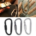 thumbnail image 3 of Twist Lock Carabiner Clips, Auto Locking Heavy Duty D Ring Carabiners Clip for Climbing Rappelling, D Shaped Carabiner, 3 of 13