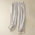 thumbnail image 2 of REORIAFEE Womens Linen Pants Petite Tapered Palazzo Pants with Pockets High Waisted Casual Pants Lightweight Baggy Stretchy Slacks 2024 Trending Fashion Clothing, 2 of 9