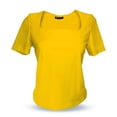 thumbnail image 2 of Blusa de licra fresca y elegante cuello cuadrado Amarillo Chica, 2 of 2