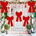 thumbnail image 6 of Pakyozj 2 PCS Red Velvet PVC Indoor/Outdoor Christmas Bows - Large 12 x 18 Inches, Perfect for Door, Fireplace, Stairs, Railing, Porch, 6 of 7