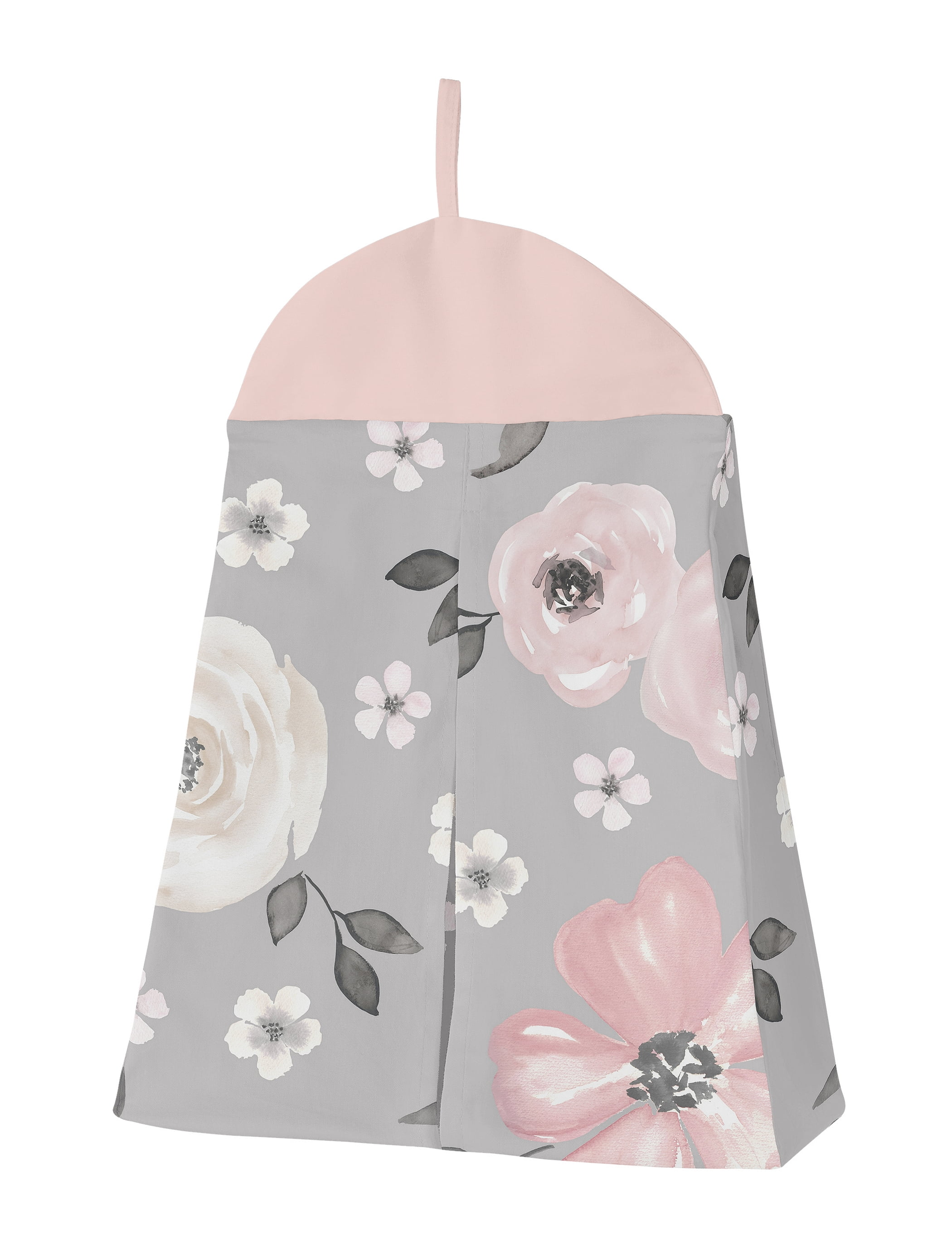 Sweet Jojo Designs Watercolor Floral Grey and Pink 4 Piece Crib Bedding Set
