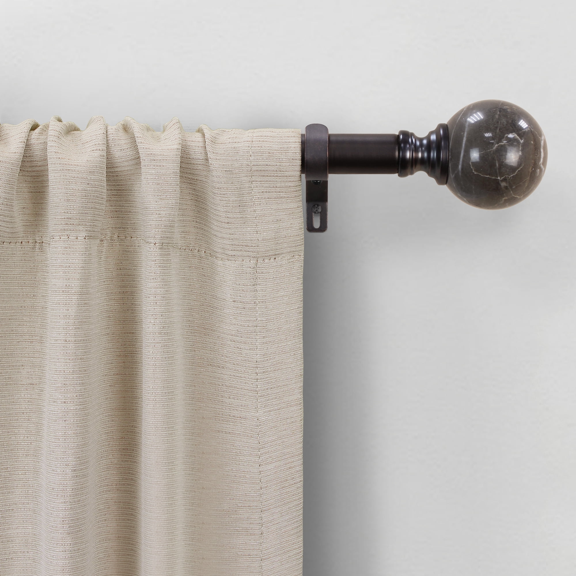 Better Homes & Gardens 1 in. Oil-Rubbed Bronze Brown Marble Single Curtain Rod, 120-180"