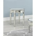 thumbnail image 2 of Best Master Furniture Table Ronde en Verre Miroir Glam en Argent, 2 of 3