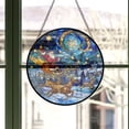 thumbnail image 3 of Santa Claus in The Xmas Night Stained Glass Window Hanging Sun Catcher Haning Ornament Decoration Christmas Birthday Gifts for Lover and Friends, Stained Glass Ornament 2025,, 3 of 6