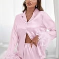 thumbnail image 2 of Sexy Pajama Sets – Satin Pajamas for Women Set & Lounge Sets Women Long Tops Long Set 2 Sleeve Piece Sleepwear Pants Women Suits Sets, 2 of 4