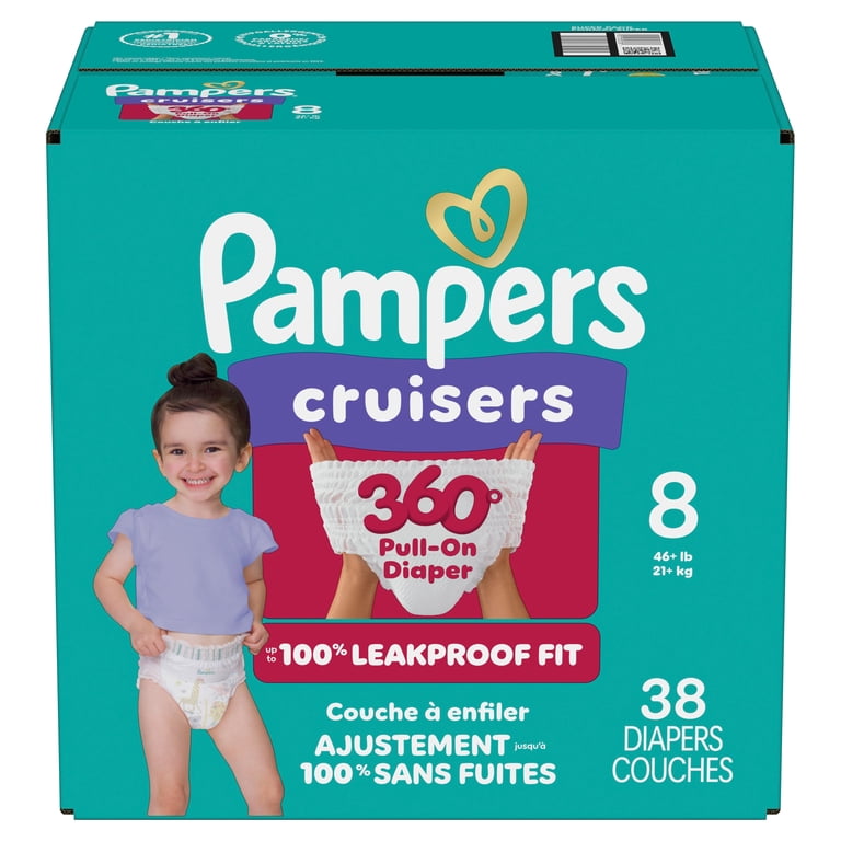 Pampers Cruisers 360 Diapers Size 8, 38 Count - Walmart.com