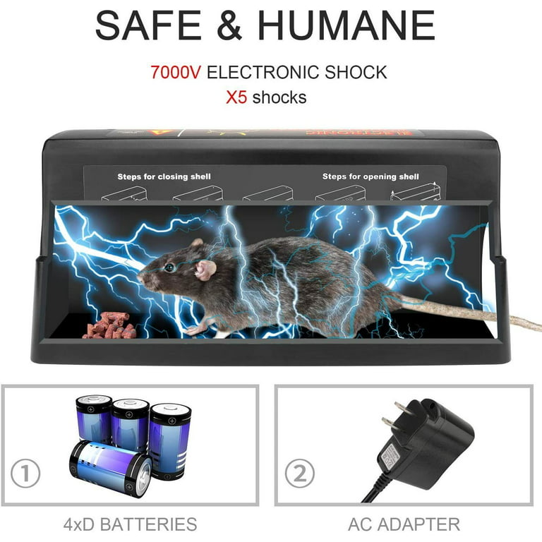 Electric Rat Trap Effective Humane Indoor Mouse Trap Killer Upgraded  Instantly Kill Rodent Zapper For Rats Mice With Powerful Voltage Niuniu