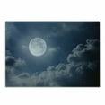 thumbnail image 1 of Moon Cutting Board, Night Sky with Full Moon and Clouds Nature Photography Space Inspired Image Print, Decorative Tempered Glass Cutting and Serving Board, Small Size, Dark Blue White, by Ambesonne, 1 of 1