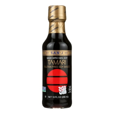 San-J Tamari Gluten Free Soy Sauce Reduced Sodium, 10.0 Fl oz., in a ...