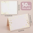thumbnail image 2 of 50 Sheets Dotted Gold Foil Place Cards,White Blank Table Name Cards,3.5” x 2.2” Delicate Seating Cards,Table Setting Tent Cards,for Wedding Birthday Banquet Buffet food label By Scheam, 2 of 8