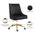 thumbnail image 2 of Meridian Furniture Karina Swivel Adjustable Black Velvet and Gold Office Chair, 2 of 12