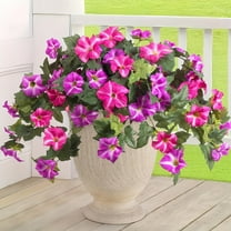 Twfbrm Artificial Fake Hanging Flowers Plants for Outdoor, Summer Patio Porch Faux Petunias with Eucalyptus Leaves, UV Resistant Artificial Flowers for Planter Gardens Balcony Porch Indoor