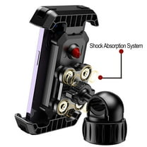 Bike Phone Mount, Quick Install Motorcycle Phone Holder, Universal Handlebar Mount for Large Phones, Shockproof, Black