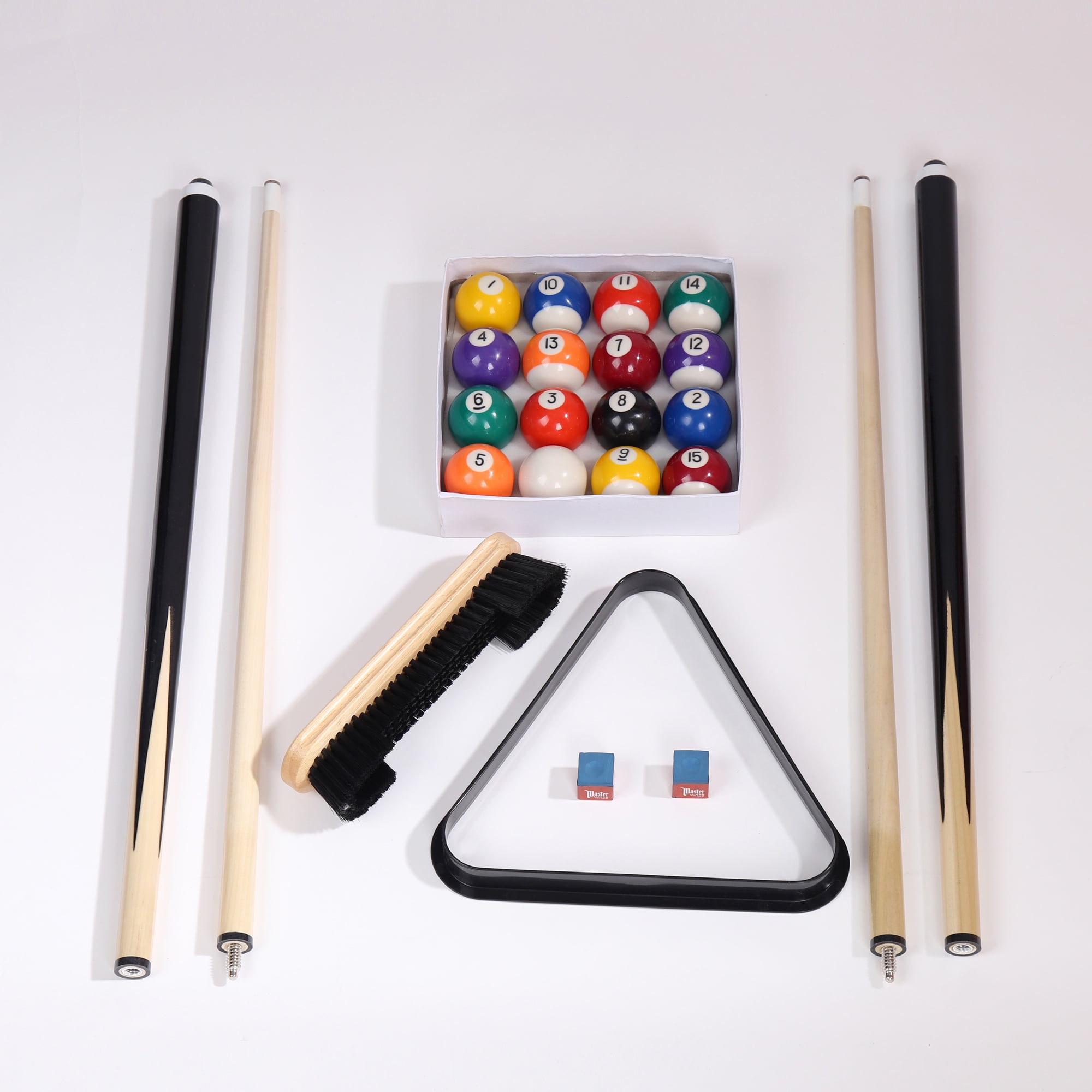 Aukfa 70" Folding Pool Table Portable Billiards Table, No Assembly, Includes Full Set of Balls, 2 Cue Sticks, Chalk and Felt Brush