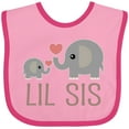 thumbnail image 3 of Inktastic Little Sister Elephant Girls Baby Bib, 3 of 4