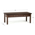 thumbnail image 2 of Simpli Home Artisan SOLID WOOD 46 inch Wide Rectangle Transitional Coffee Table in Russet Brown, 2 of 11