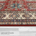 thumbnail image 2 of Washable Skid-Resistant Runner Rug Geometric Red 24" x 72", 2 of 9