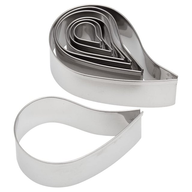 Juego de cortadores de galletas Ateco Plain Edge Comma, acero inoxidable, 7 unidades